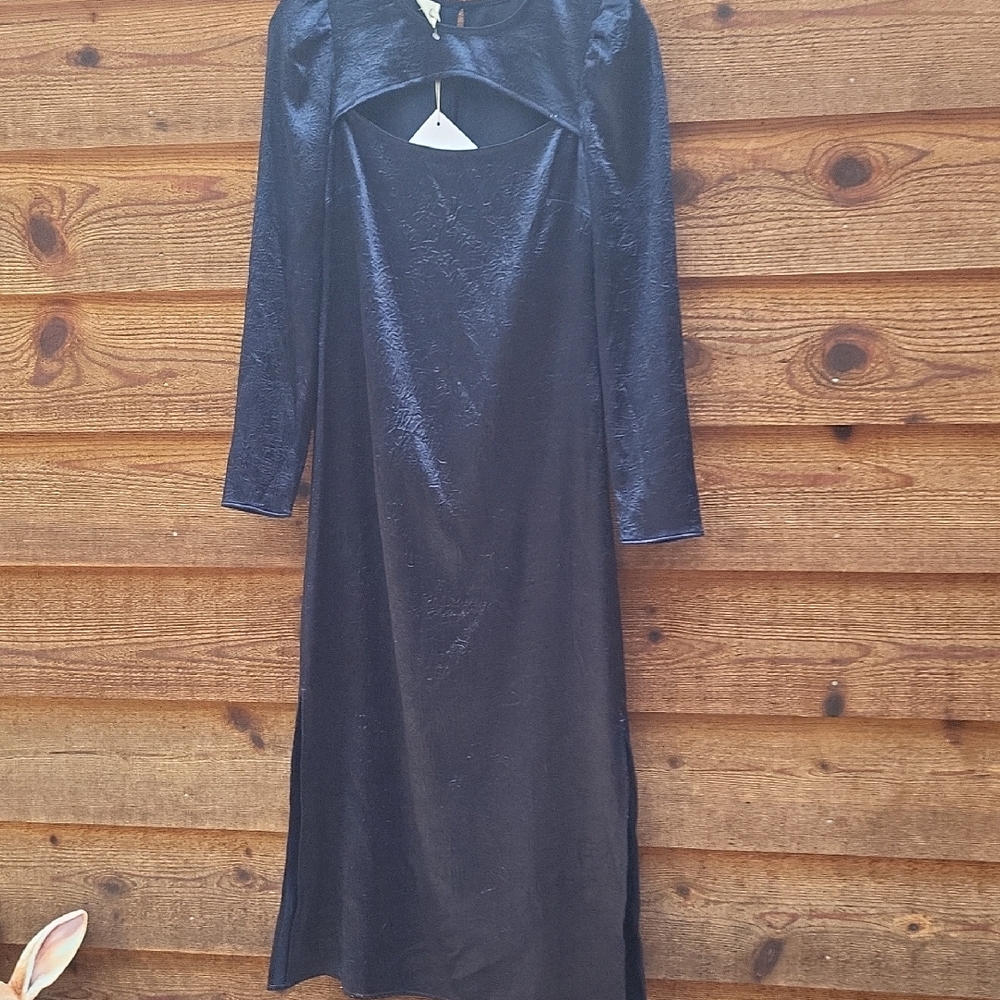 Baum Und Pferdgarten Aneto Chic Navy  colorLong Sleeve Dress 36 peekabo bustline